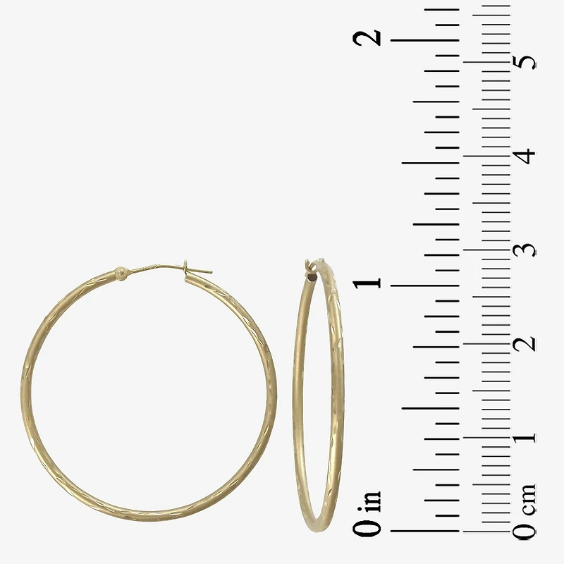 Womens 14K Gold 37mm Hoop Earrings