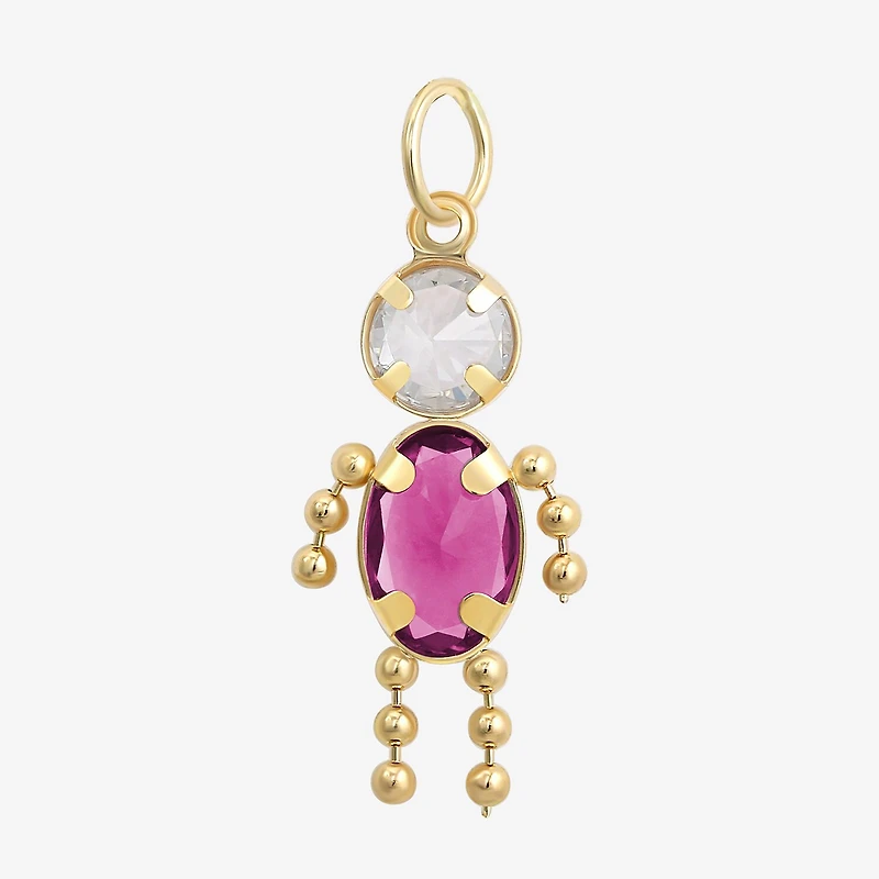 10K Gold October Birthstone Babies Boy Charm