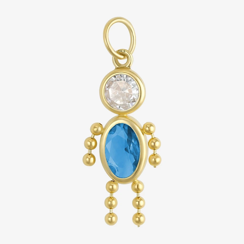 10K Gold December Birthstone Babies Boy Charm