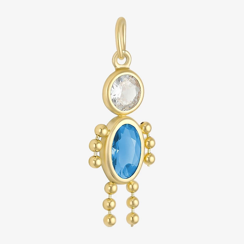 10K Gold December Birthstone Babies Boy Charm