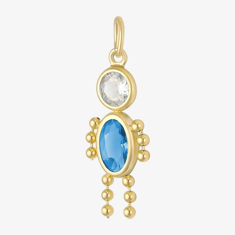 10K Gold December Birthstone Babies Boy Charm