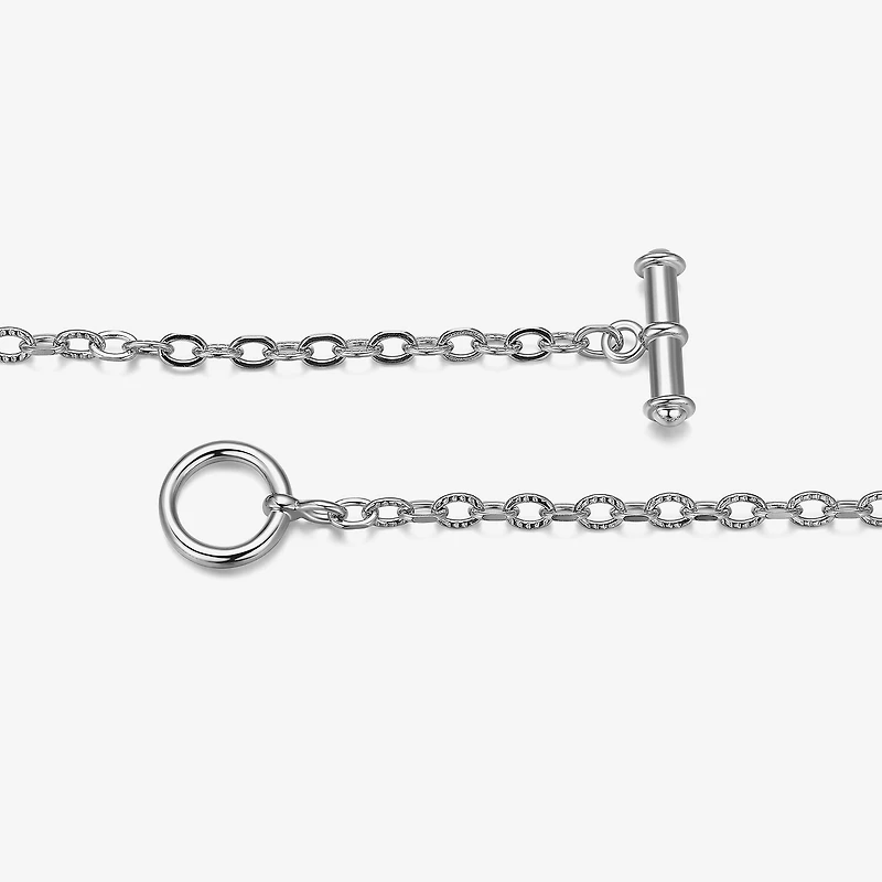 Womens Sterling Silver Heart 18 Inch Pendant Necklace