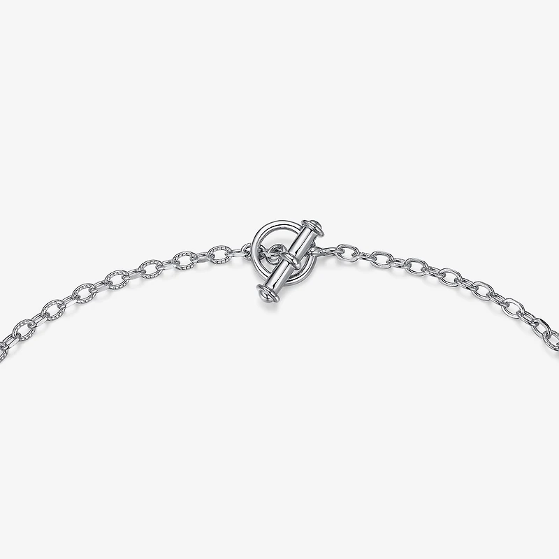 Womens Sterling Silver Heart 18 Inch Pendant Necklace