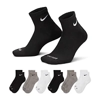 Nike Everyday Plus Cushioned Unisex Adult Breathable Multi-Pack 6 Pair Quarter Ankle Socks
