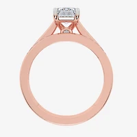 (G / Vs2-Si1) Womens 1 1/2 CT. T.W. Lab Grown White Diamond 10K Gold Rectangular Side Stone Bridal Set