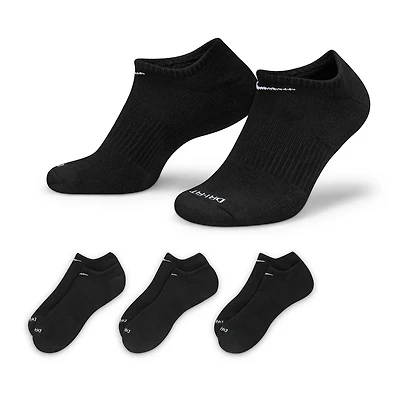 Nike Everyday Plus Cushioned Unisex Adult Multi-Pack 3 Pair No Show Socks
