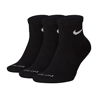 Nike Everyday Plus Cushioned Unisex Adult Breathable Multi-Pack 3 Pair Quarter Ankle Socks