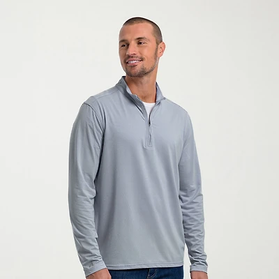 Antigua Mens Mock Neck Long Sleeve Active Quarter-Zip Pullover