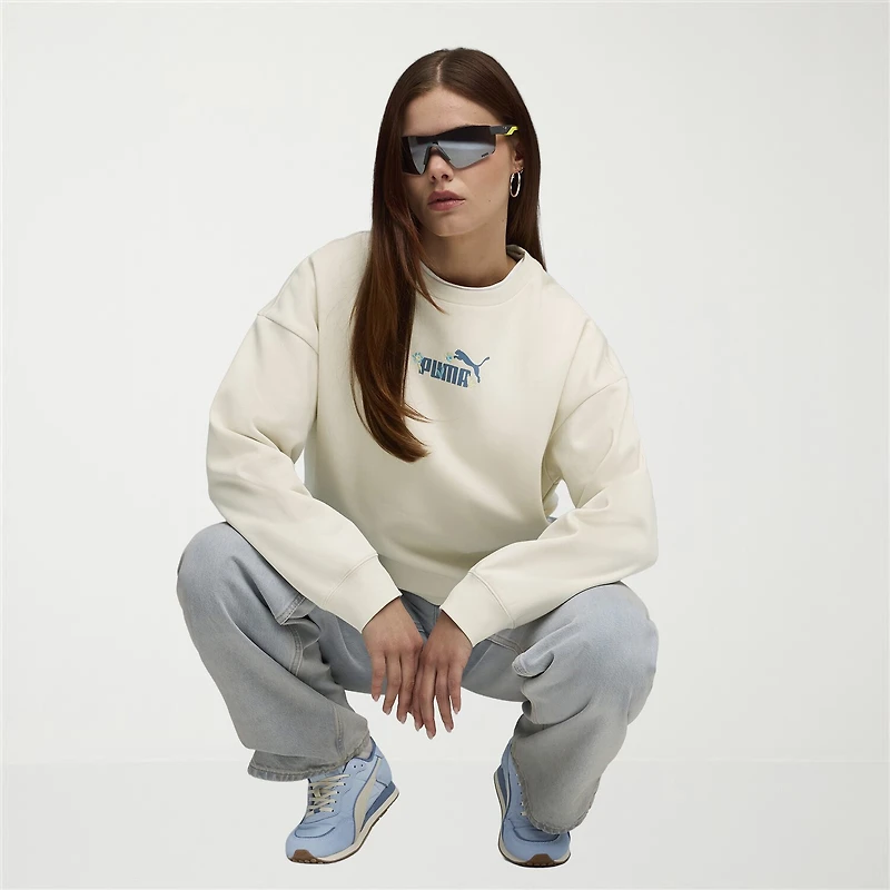 PUMA Womens Crew Neck Long Sleeve Sweatshirt