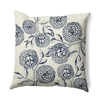 Antique Flowers Square Throw Pillow
