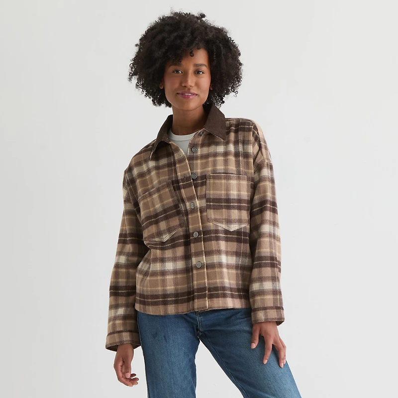 Arizona Womens Juniors Midweight Shirt Jacket