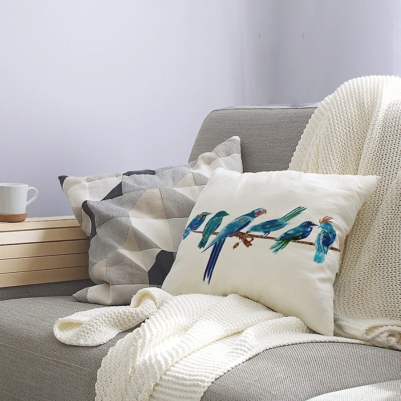 Morning Birds Square Throw Pillow