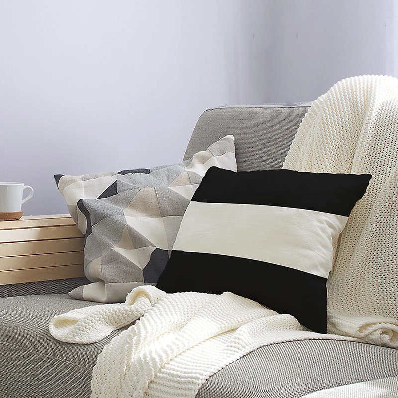 Wide Stripe Square Throw Pillow