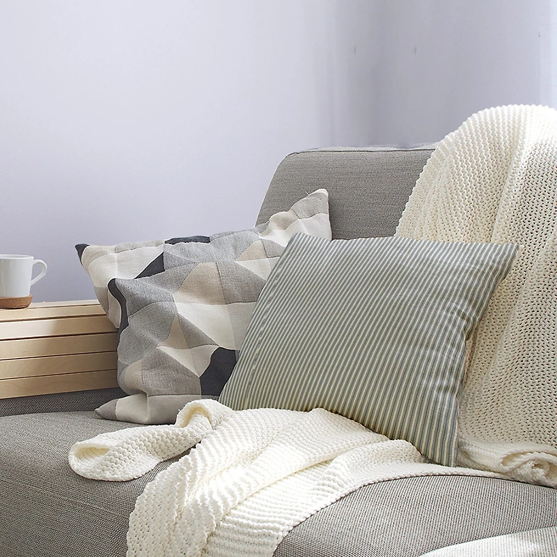 Ticking Stripe Square Throw Pillow