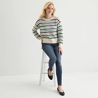 St. John's Bay Womens Crew Neck Long Sleeve Pullover Sweater
