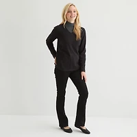 St. John's Bay Womens V Neck Polar Fleece Long Sleeve Sweatshirt