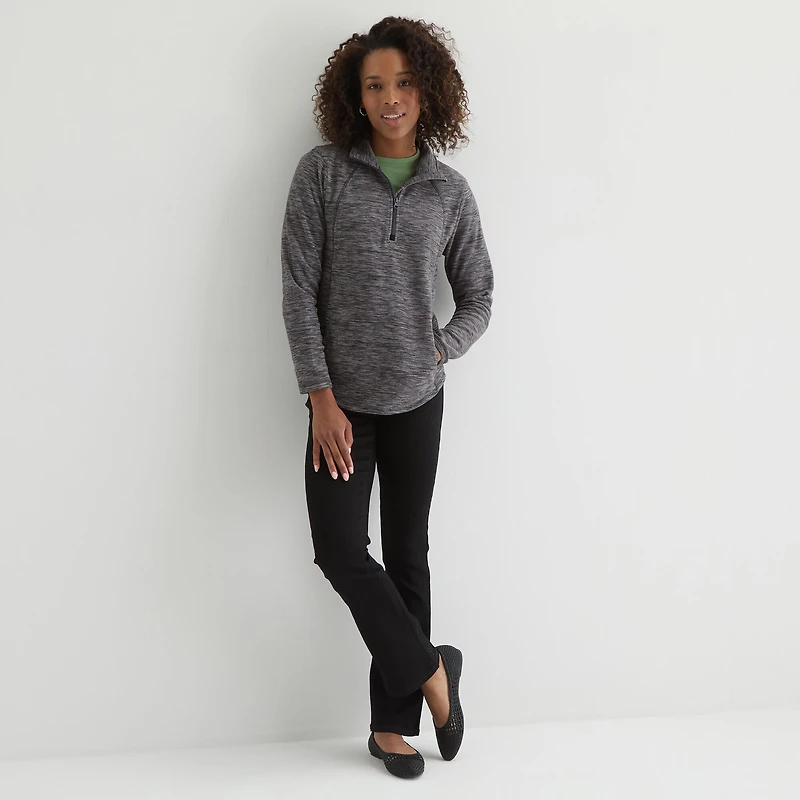 St. John's Bay Womens Long Sleeve Quarter-Zip Pullover