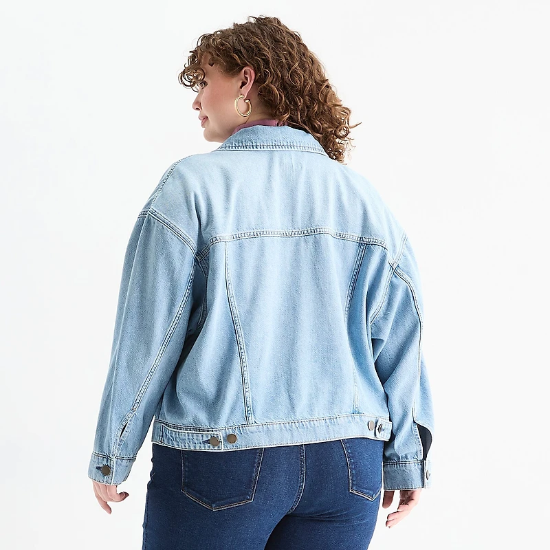a.n.a Womens Plus Denim Midweight Jacket