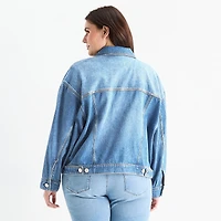 a.n.a Womens Plus Denim Midweight Jacket
