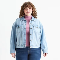 a.n.a Womens Plus Denim Midweight Jacket