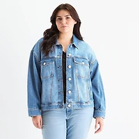 a.n.a Womens Plus Denim Midweight Jacket