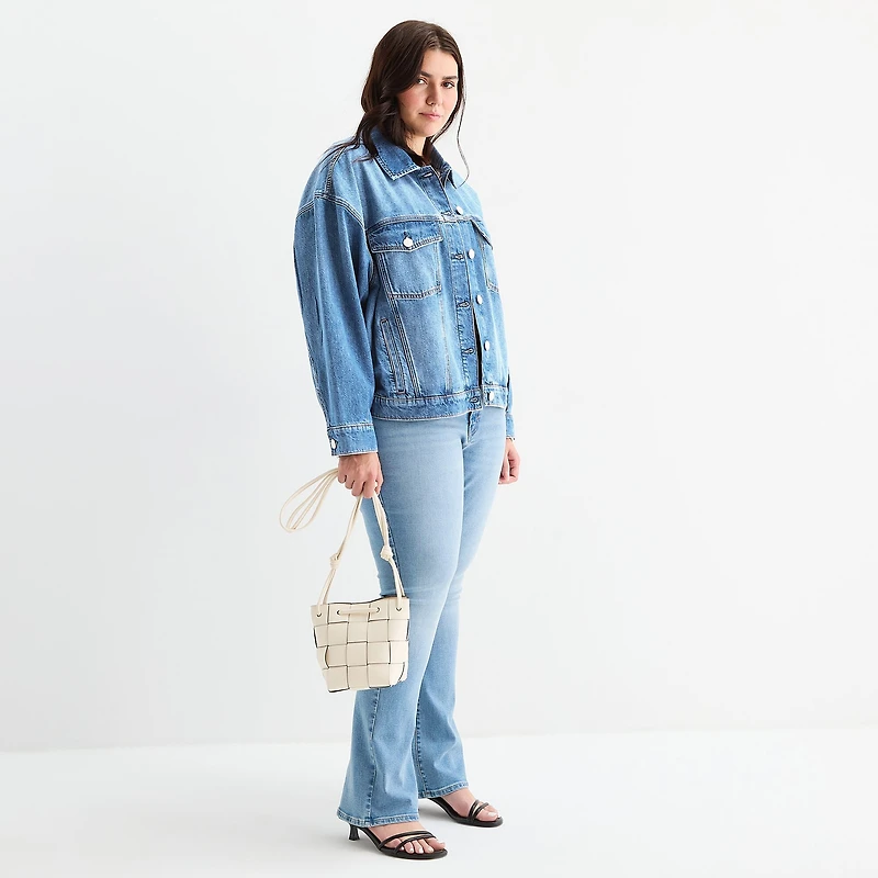 a.n.a Womens Plus Denim Midweight Jacket