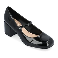 Journee Collection Okenna Womens Square Closed Toe Block Heel Pumps
