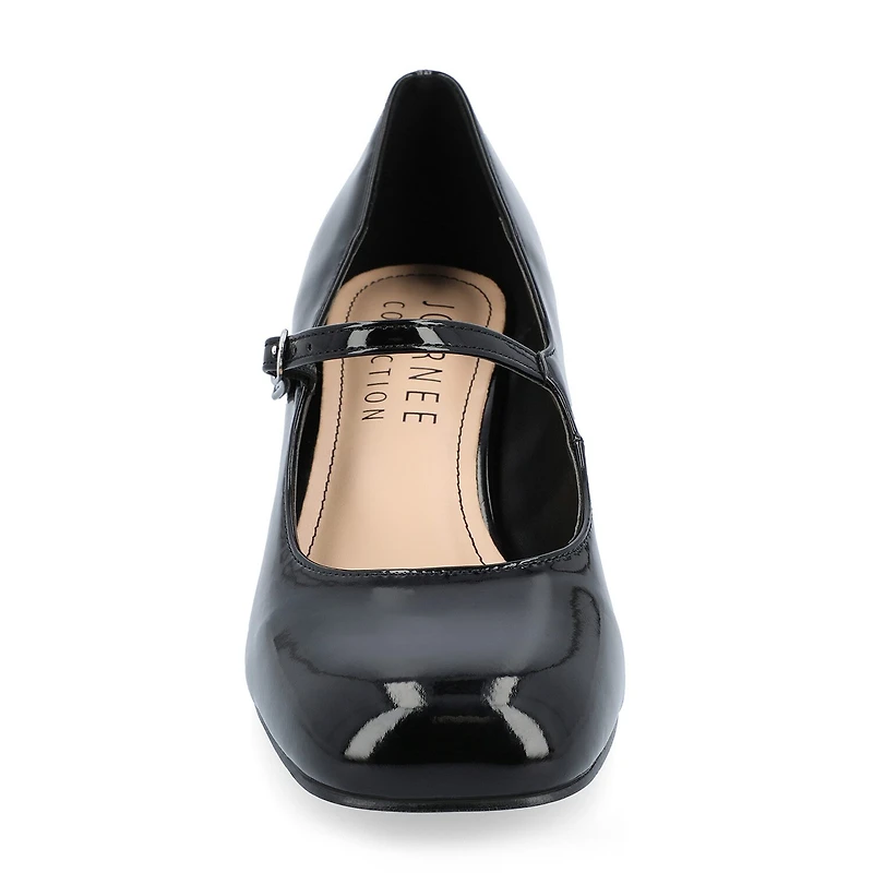 Journee Collection Okenna Womens Square Closed Toe Block Heel Pumps