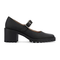 Journee Collection Gladys Womens Square Closed Toe Block Heel Pumps