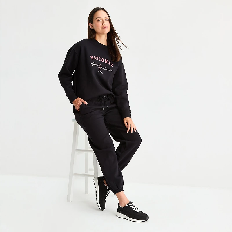 Xersion Womens Drawstring Waist Cuffed Mid Rise Regular Fit Tall Fleece Active Jogger Pant