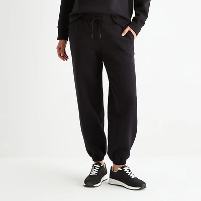 Xersion Womens Drawstring Waist Cuffed Mid Rise Regular Fit Tall Fleece Active Jogger Pant