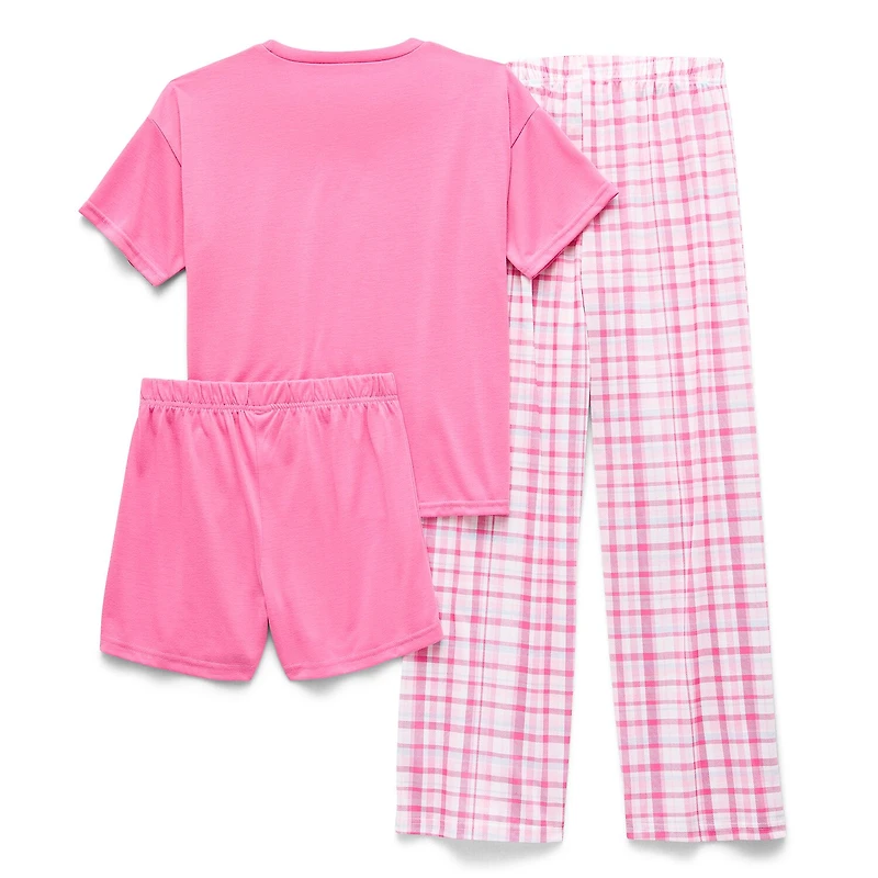 Sleep On It Little & Big Kid Girls Crew Neck Short Sleeve 3-pc. Pajama Set