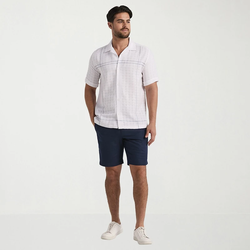 Cubavera Mens Short Sleeve Regular Fit Button-Down Shirt