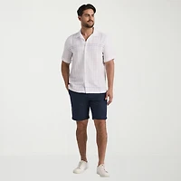 Cubavera Mens Short Sleeve Regular Fit Button-Down Shirt
