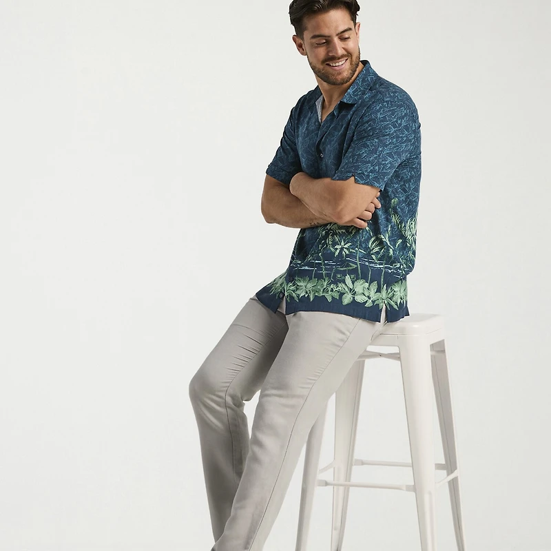 Cubavera Mens Short Sleeve Regular Fit Button-Down Shirt