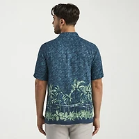 Cubavera Mens Short Sleeve Regular Fit Button-Down Shirt