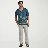 Cubavera Mens Short Sleeve Regular Fit Button-Down Shirt