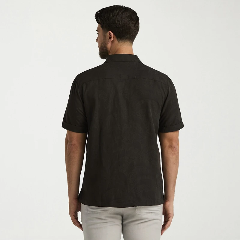 Cubavera Mens Short Sleeve Regular Fit Button-Down Shirt