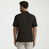 Cubavera Mens Short Sleeve Regular Fit Button-Down Shirt
