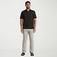 Cubavera Mens Short Sleeve Regular Fit Button-Down Shirt