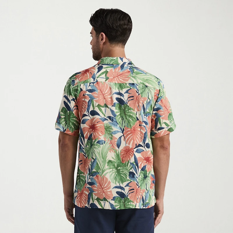 Cubavera Mens Short Sleeve Regular Fit Button-Down Shirt