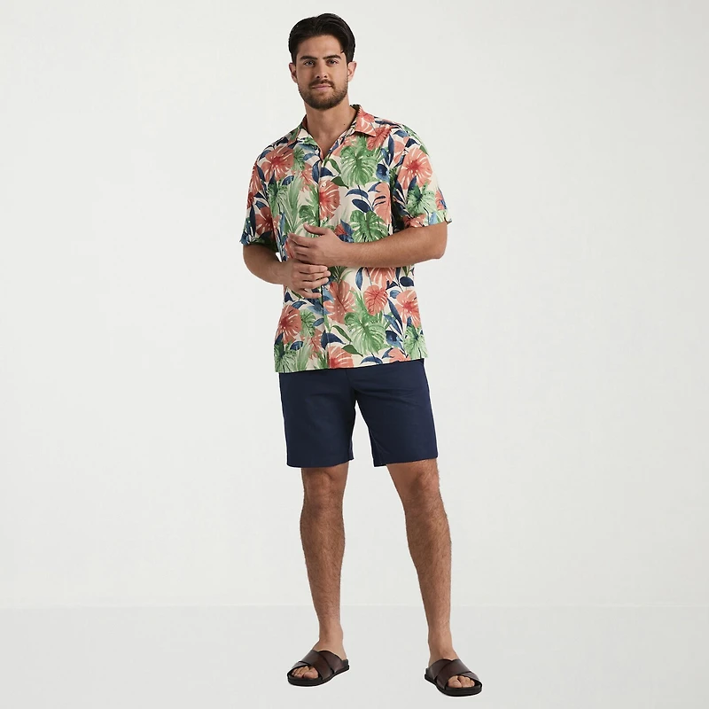 Cubavera Mens Short Sleeve Regular Fit Button-Down Shirt