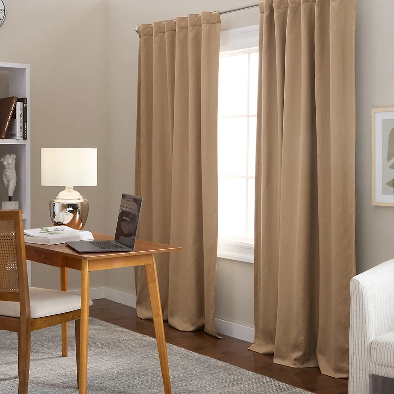Town And Country Arlo Solid Tab Top Blackout Set of 2 Curtain Panel