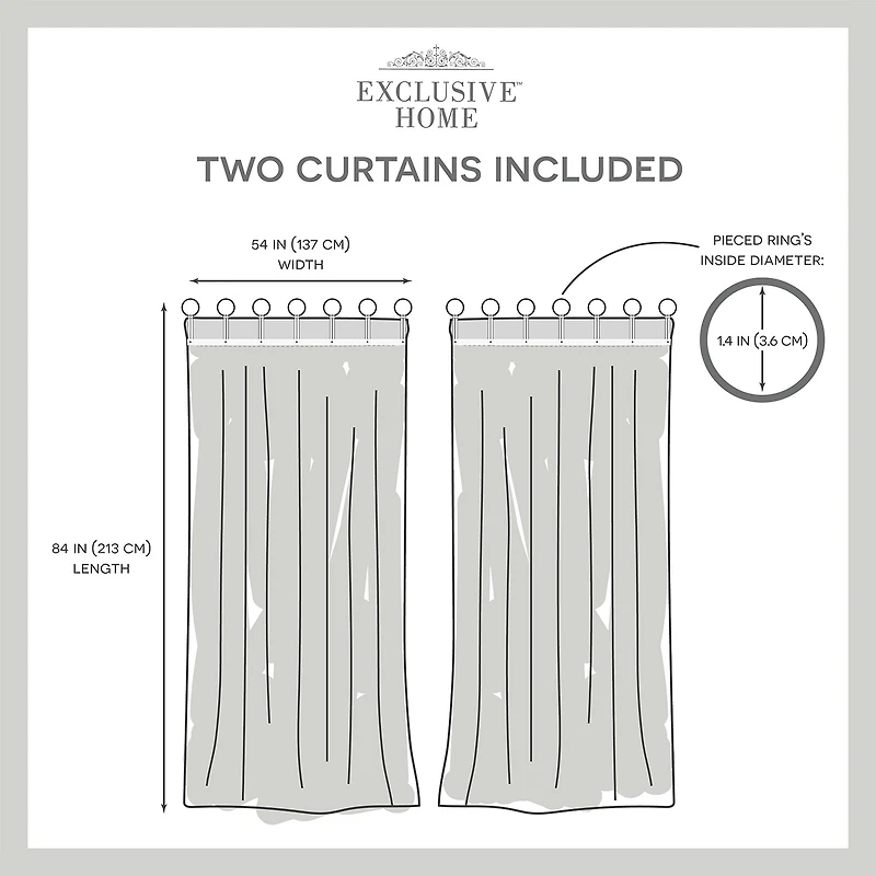 Exclusive Home Curtains Hawkins Ring Top Sheer Set of 2 Curtain Panel