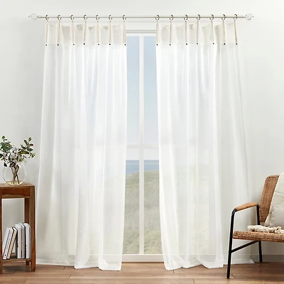 Exclusive Home Curtains Hawkins Ring Top Sheer Set of 2 Curtain Panel