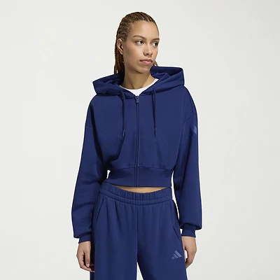 adidas Womens Long Sleeve Fleece Zipper Hoodie