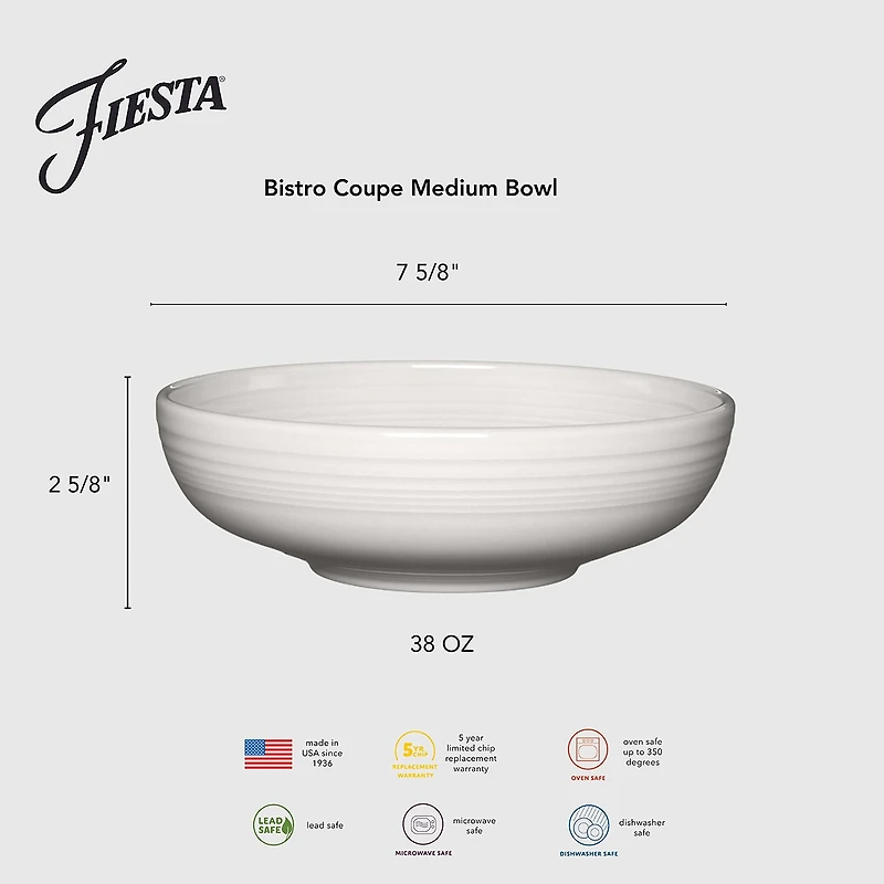 Fiesta Bistro Coupe 4-pc. Cereal Bowl