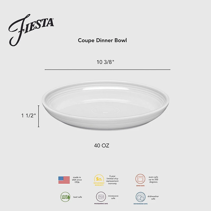 Fiesta Coupe 40oz. Dinner Bowl