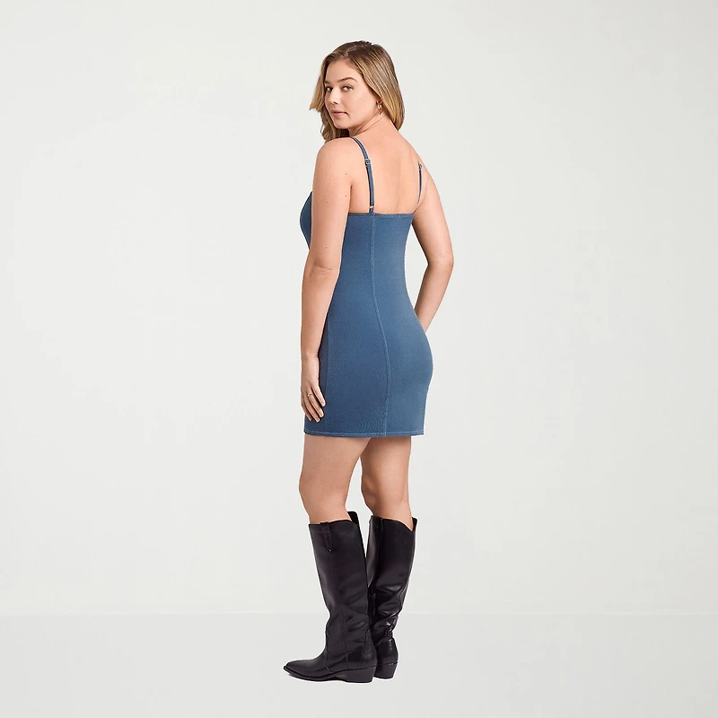 S3 Apparel Shapewear Womens Straight Neck Sleeveless Bodycon Dress