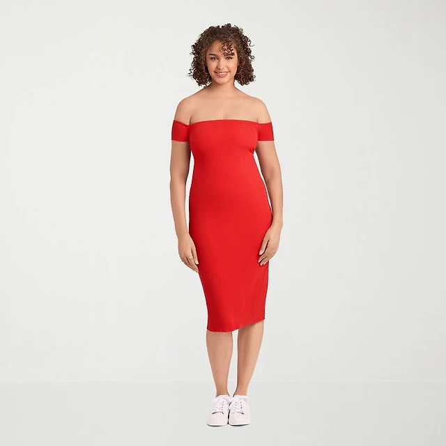 h and m red bodycon dress H&M Rib-Knit with Low-Cut Back mix & match this dress offers a Hilda Embellished Strapless Mini Size:CHILD 3